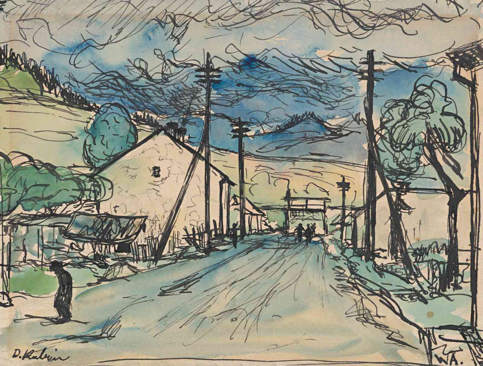 Impressionistic Village Scene Wall Art