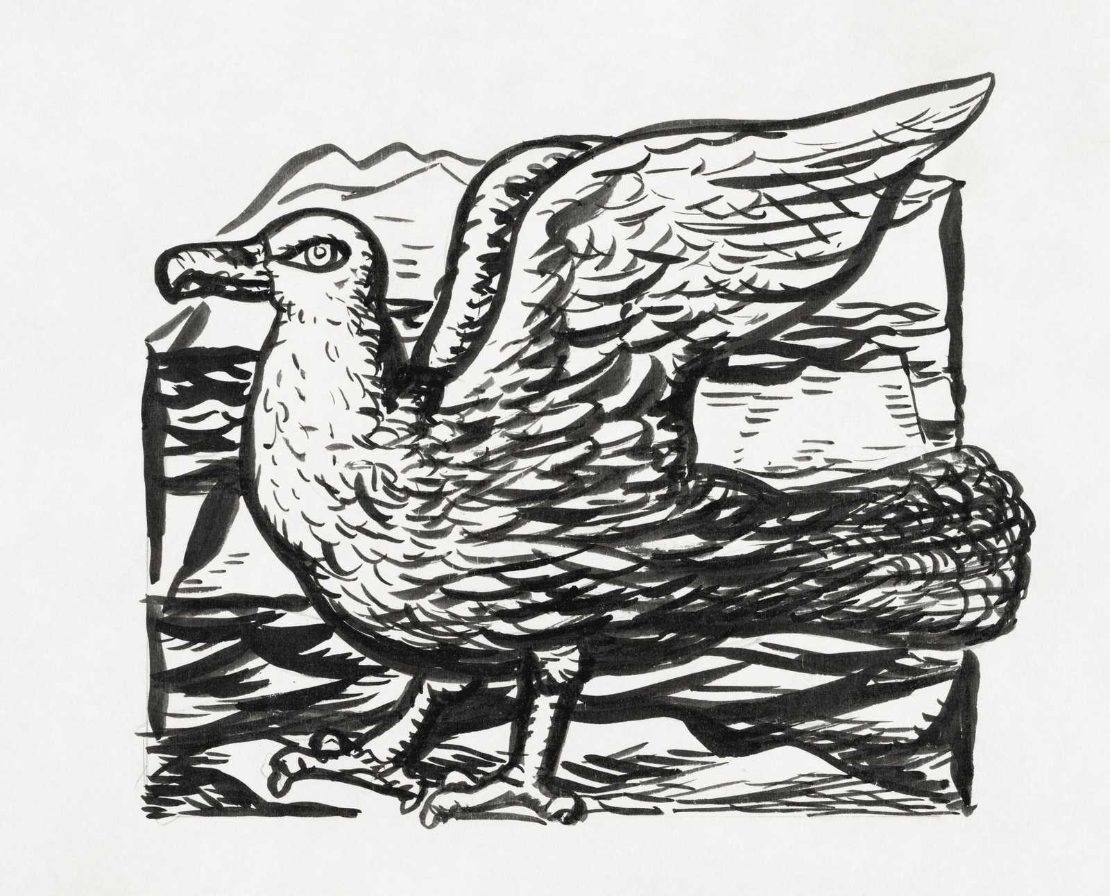 Bold Albatross Coastal Scene Wall Art