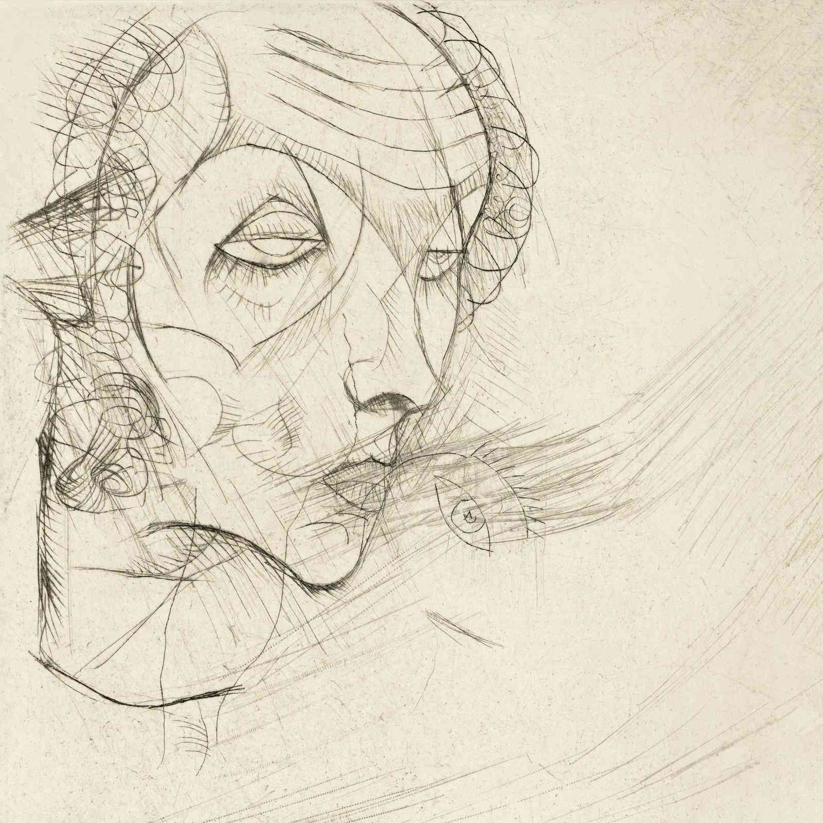 Abstract Portrait Sketch Wall Art