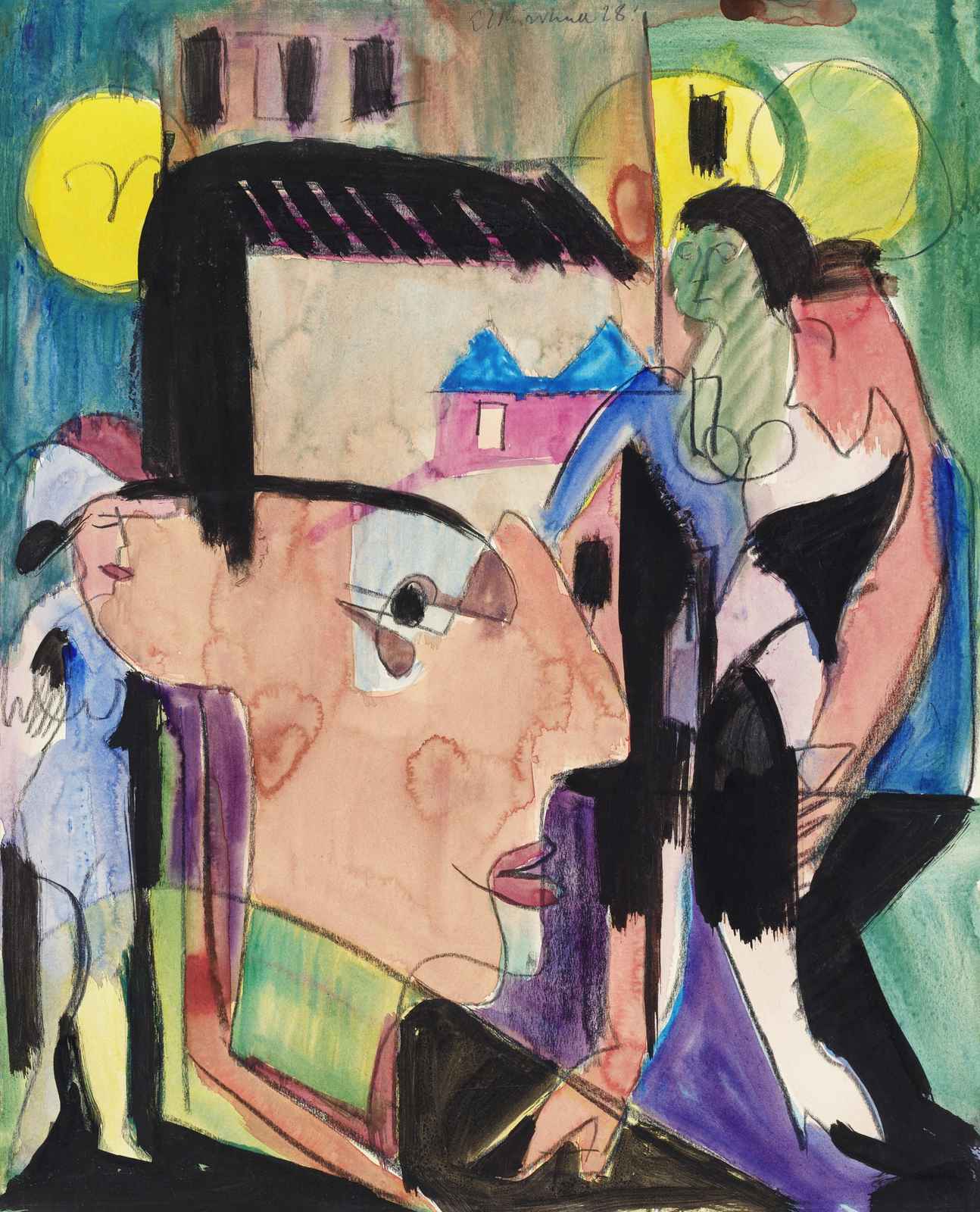 Expressive Portrait Vibrant Figures Wall Art