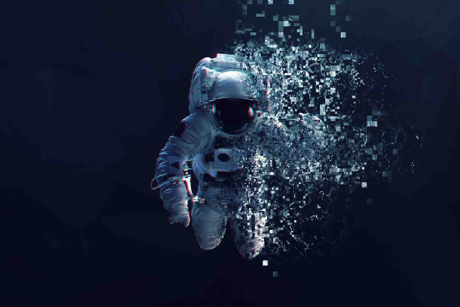 Astronaut Disintegration Galaxy Wall Art