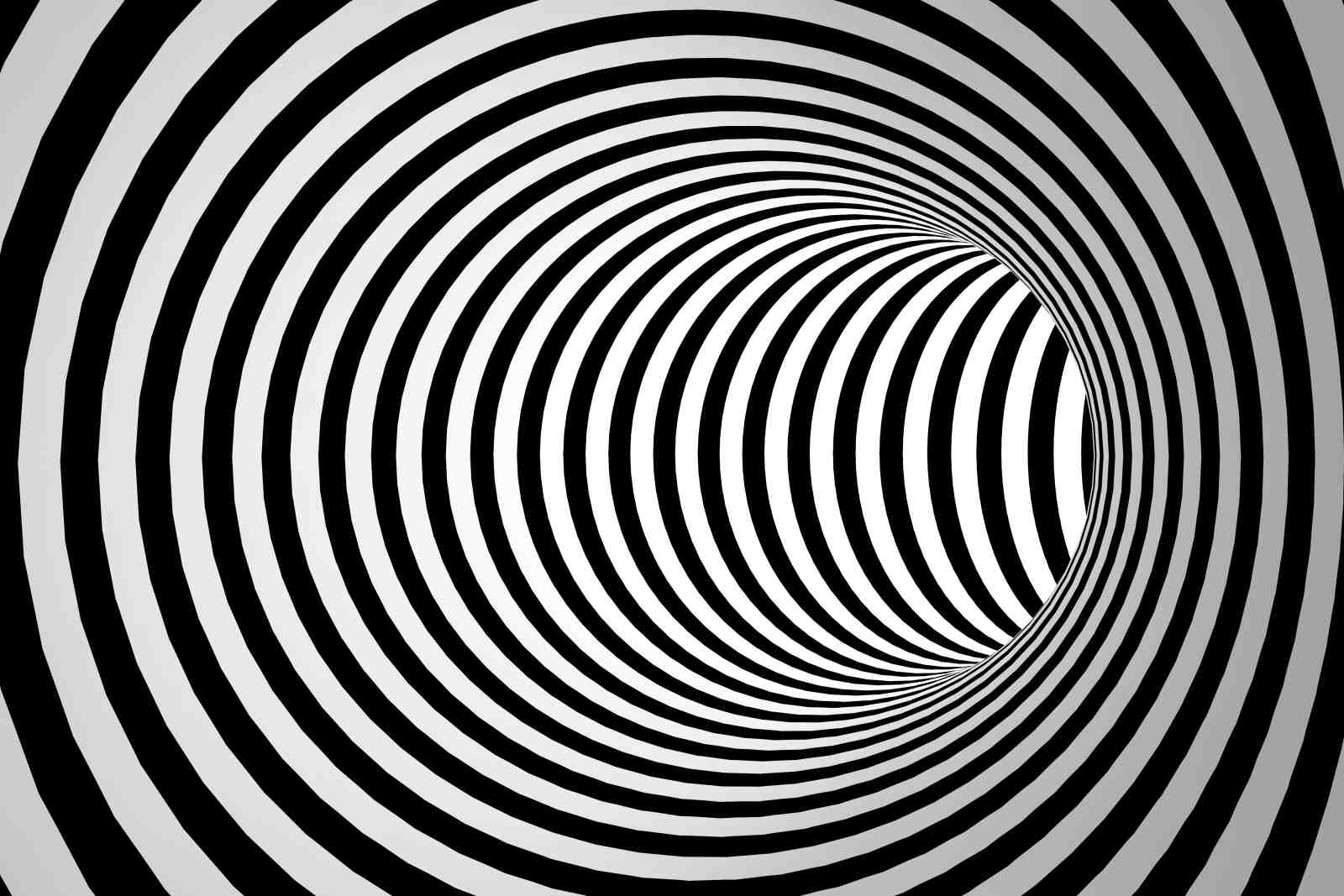 Hypnotic Tunnel Black & White Wall Art