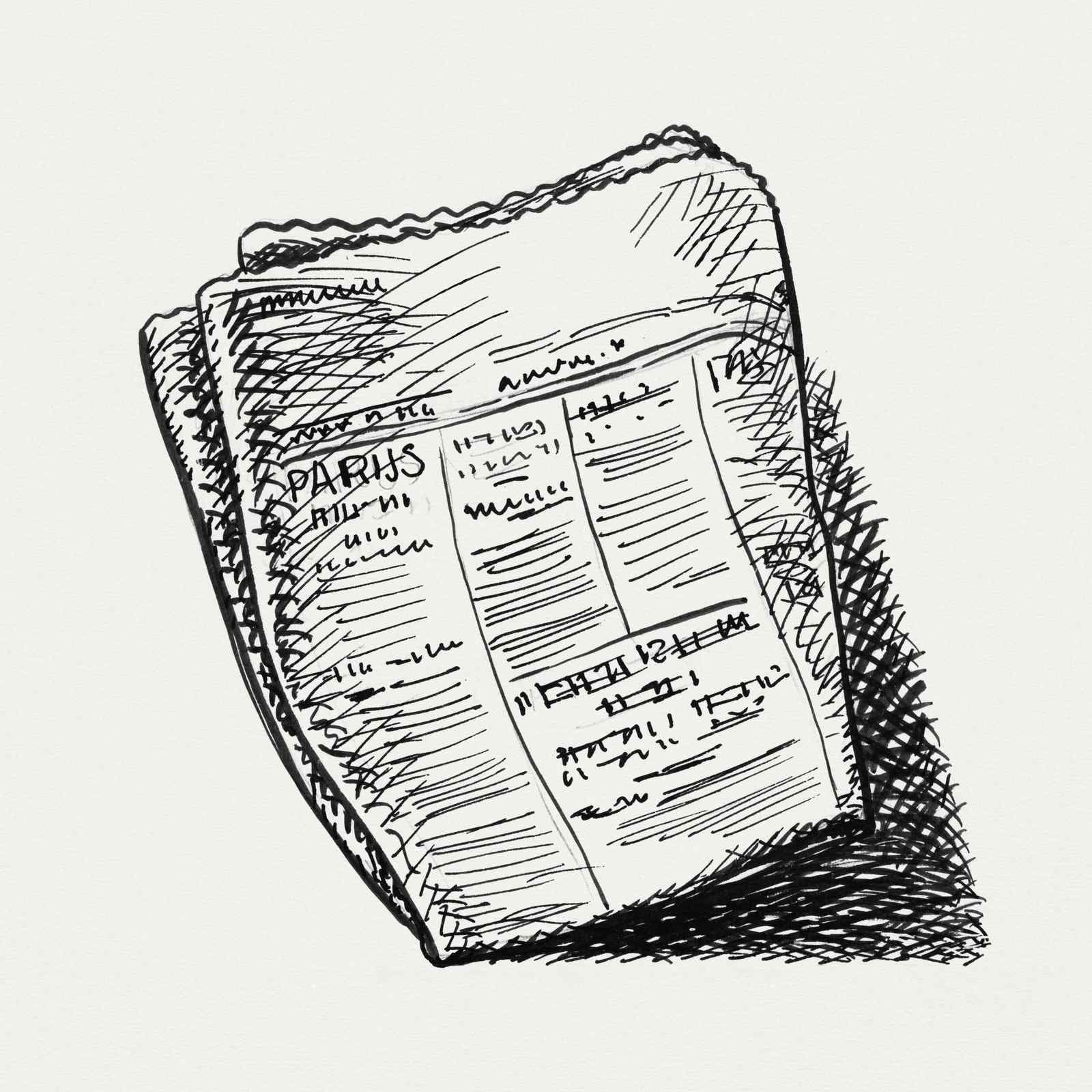 Parisian Sketch Newspaper Wall Art