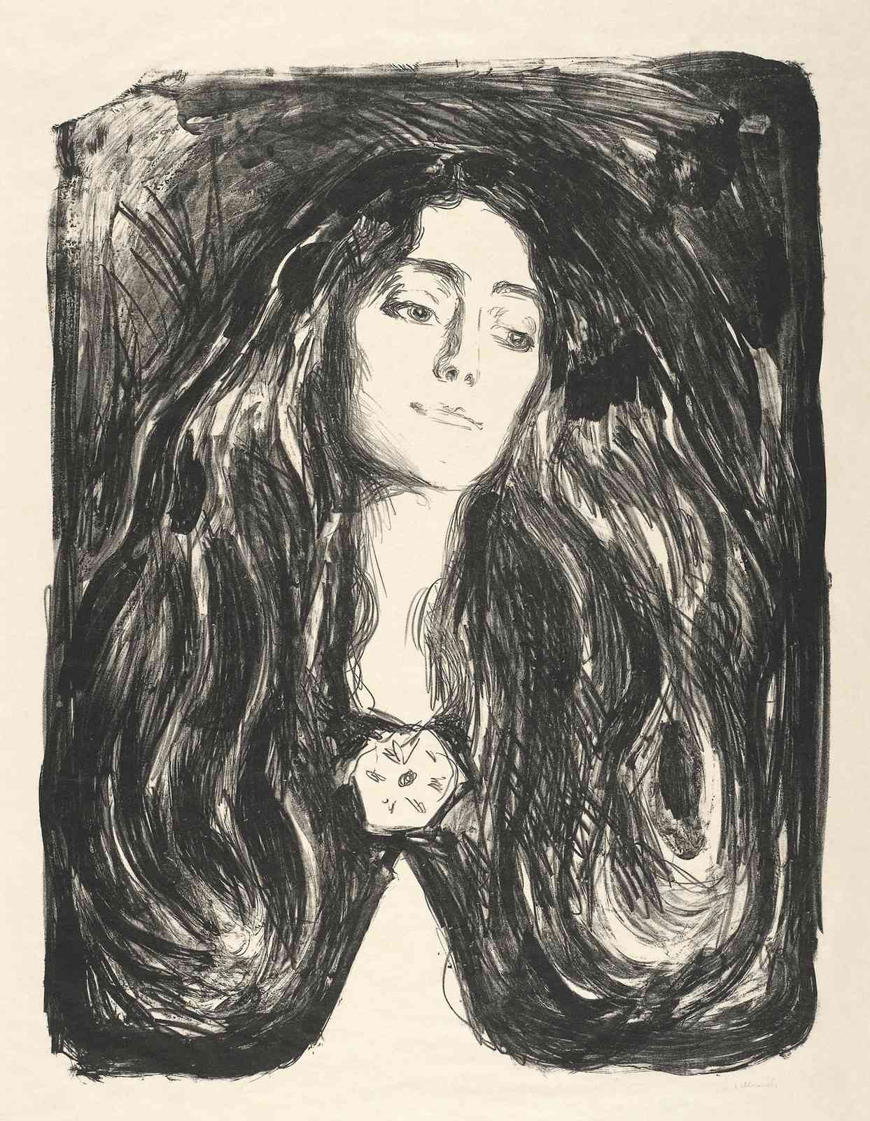 Intense Portrait Woman with Long Hair Wall Art