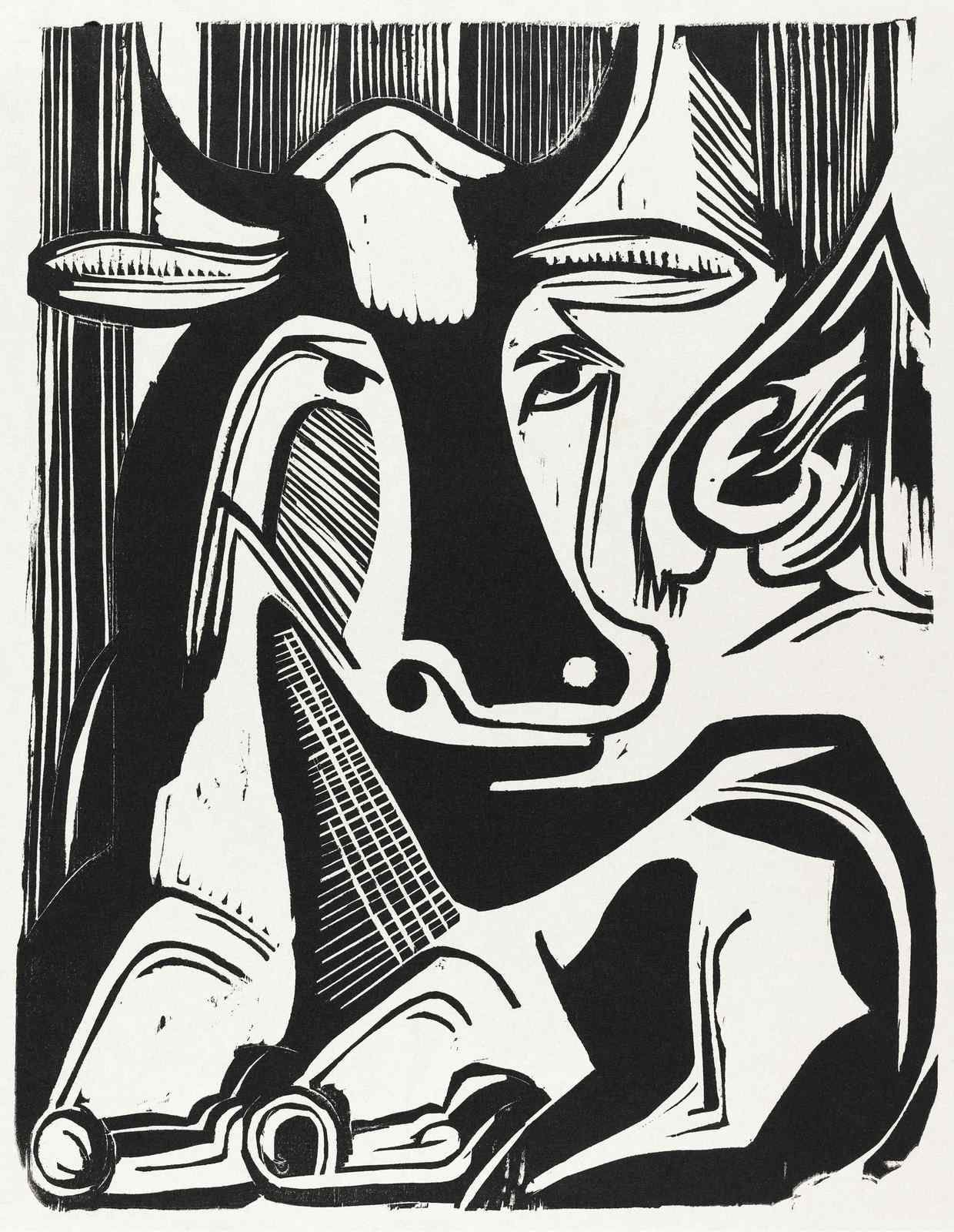 Bold Bull Linocut Wall Art