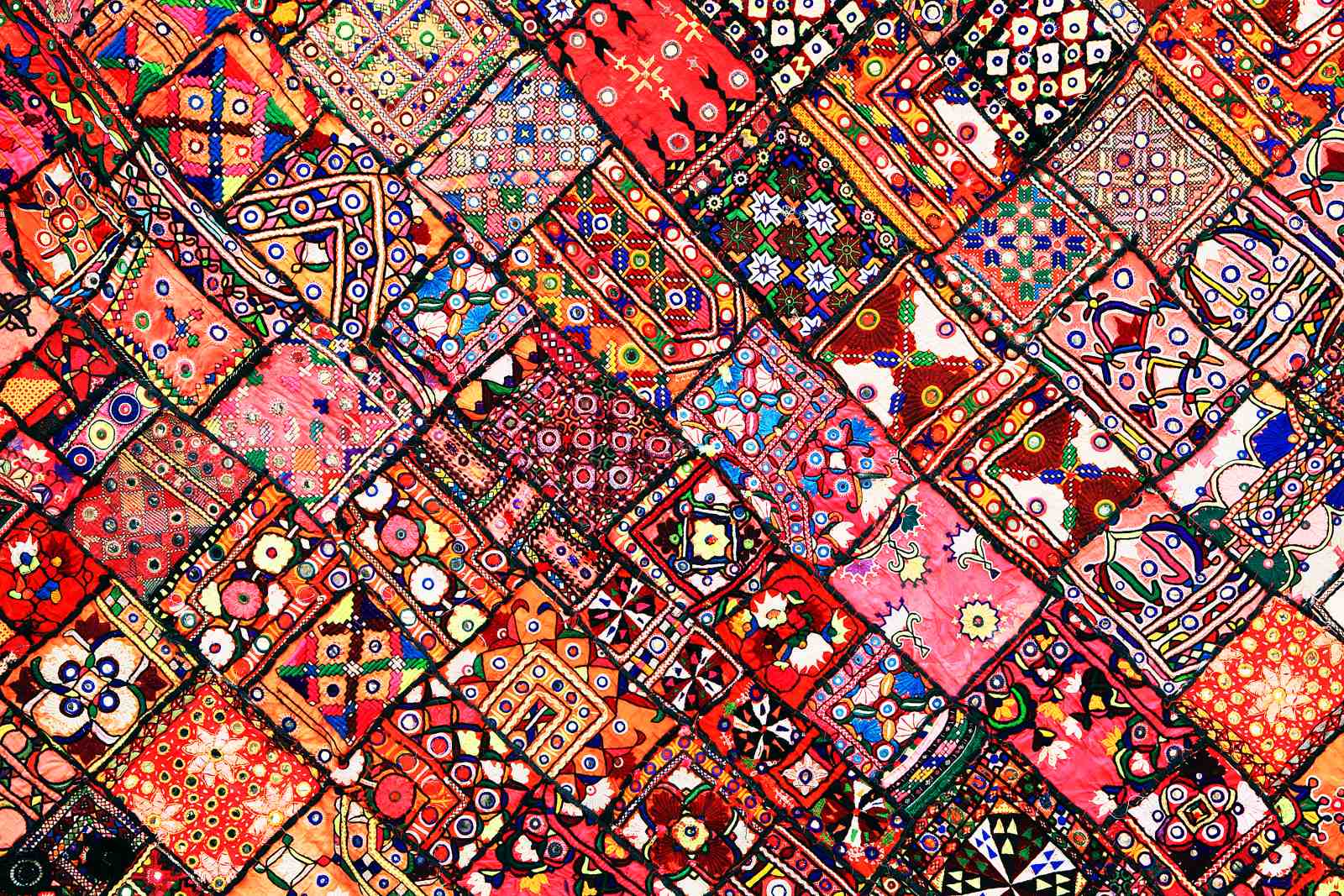 Vibrant Bohemian Patchwork Wall Art