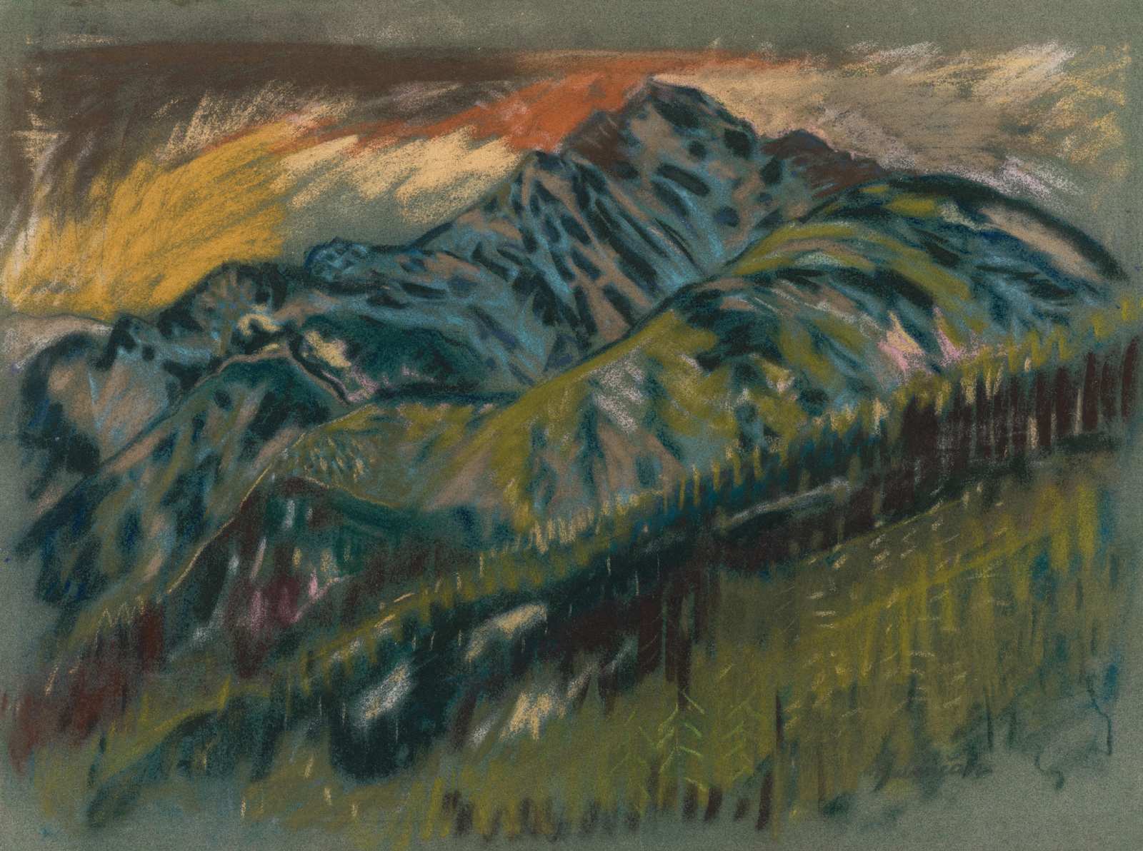 Mountain Serenity Pastel Landscape Wall Art