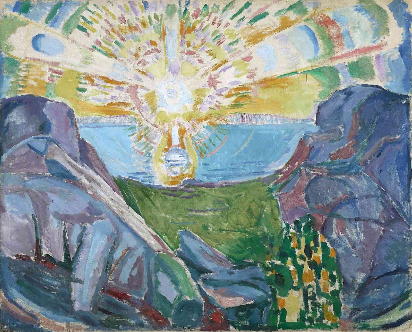 Radiant Sun Landscape Expressionist Wall Art