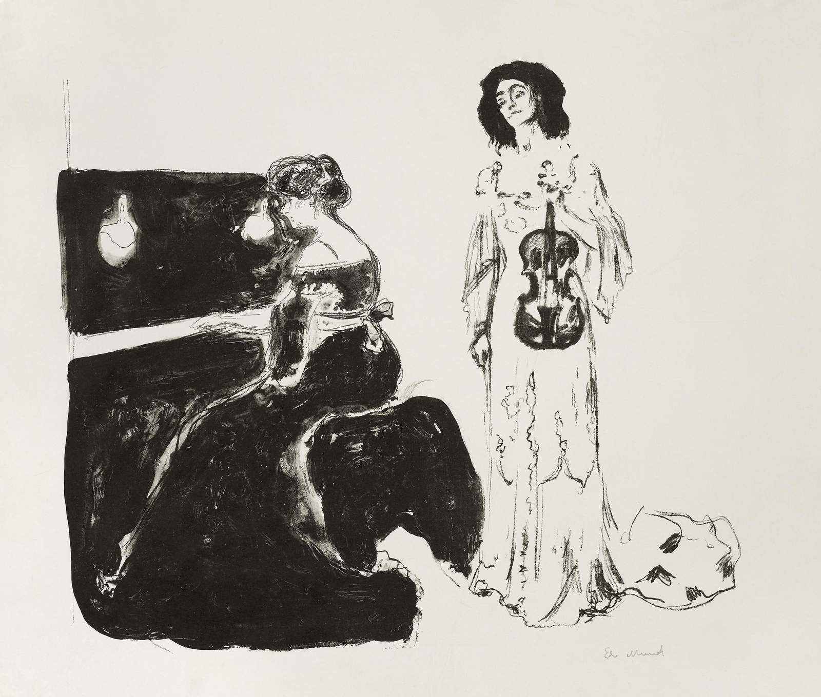 Elegant Violinist & Pianist Art Wall Art