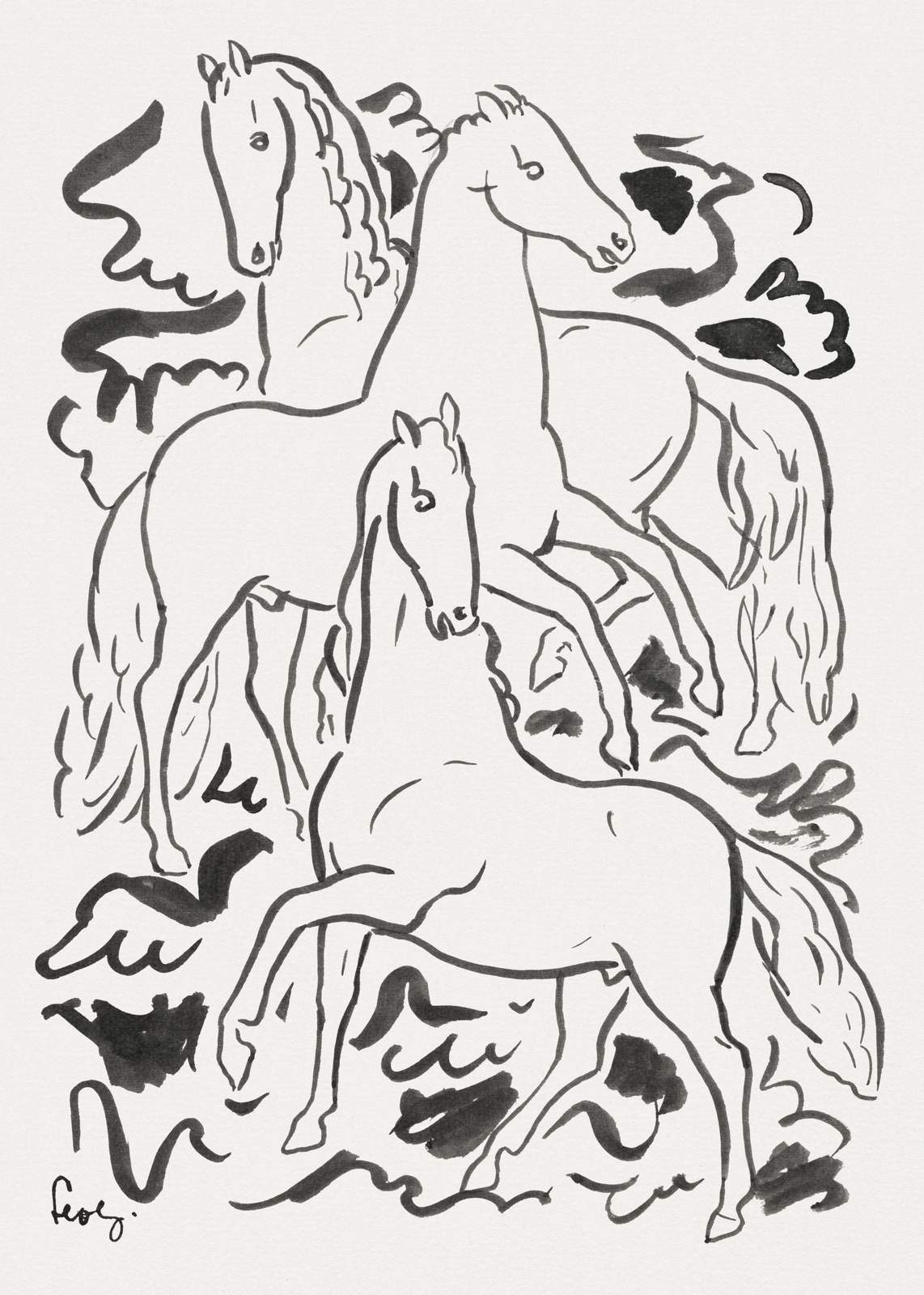 Elegant Horses Art Print