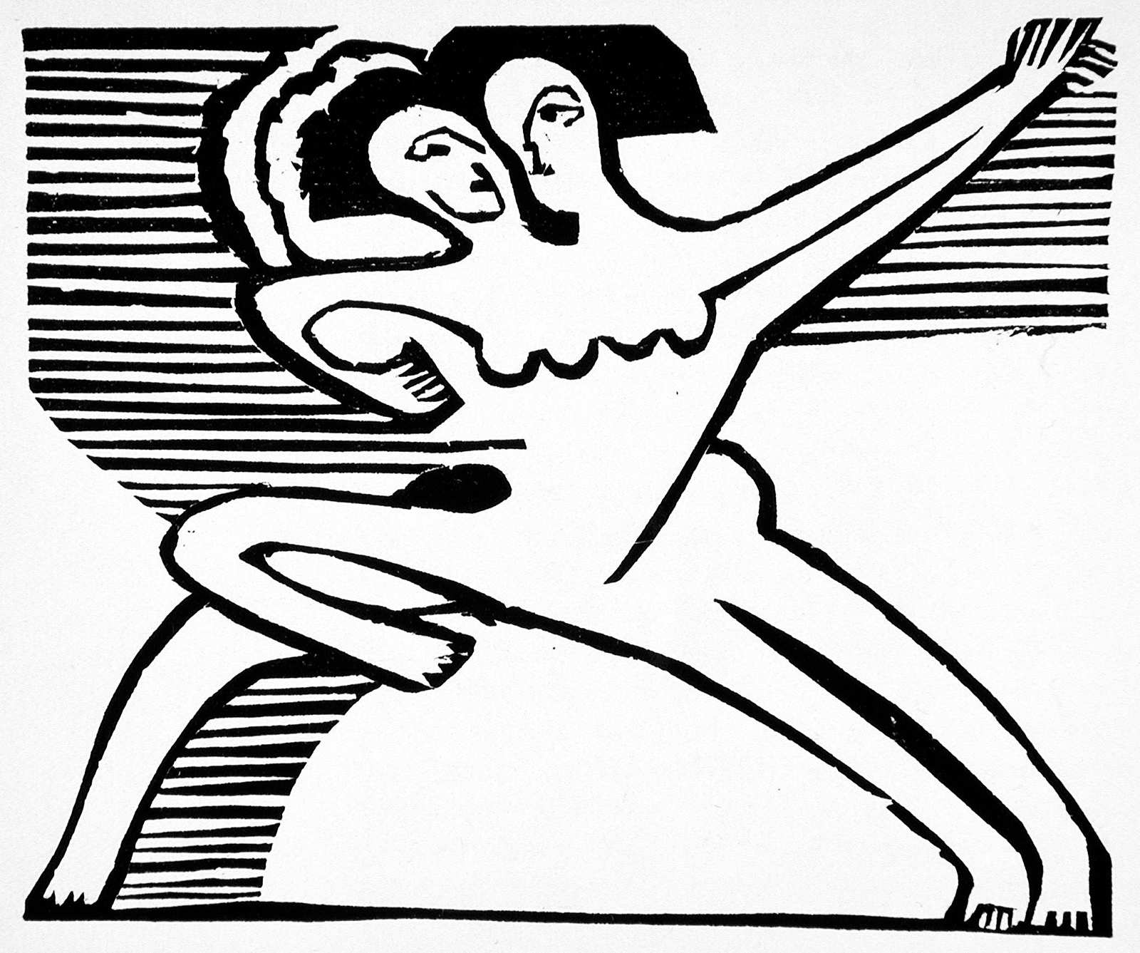Dynamic Dance Couple Black & White Wall Art