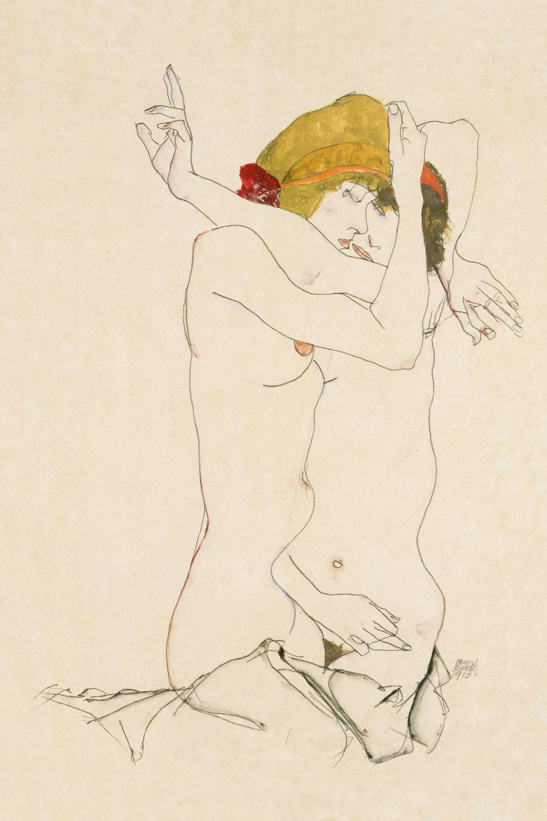 Embrace Lovers Art Nouveau Wall Art
