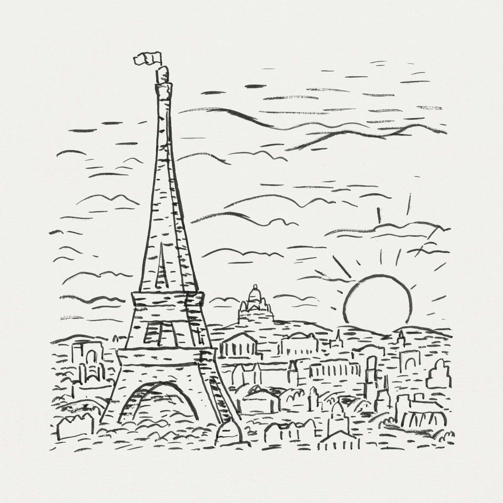 Eiffel Tower Parisian Skyline Wall Art