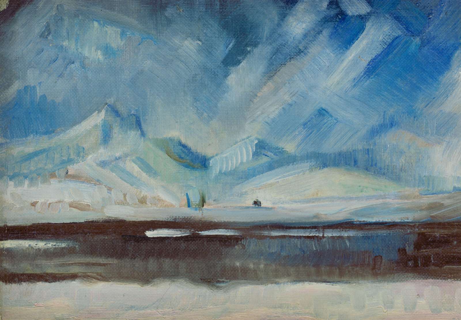 Impressionist Mountain Landscape Wall Art