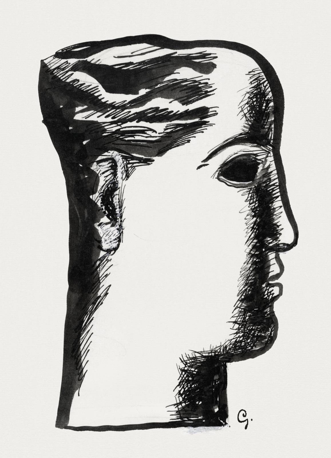 Abstract Profile Sketch Wall Art