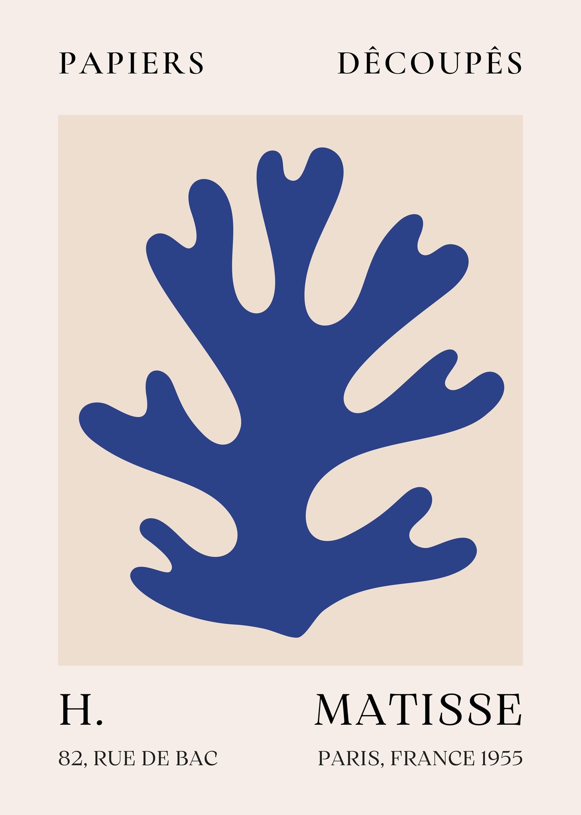 Blue Coral Matisse Inspired Wall Art Wall Art