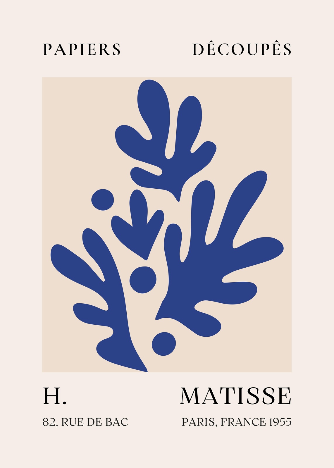Blue Botanical Matisse Cut-Out Wall Art