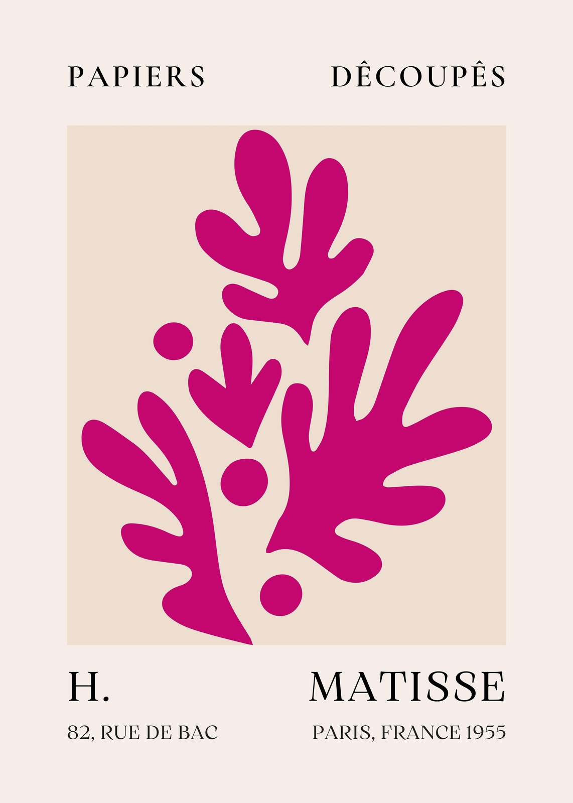 Bold Magenta Matisse Cut-Out Wall Art