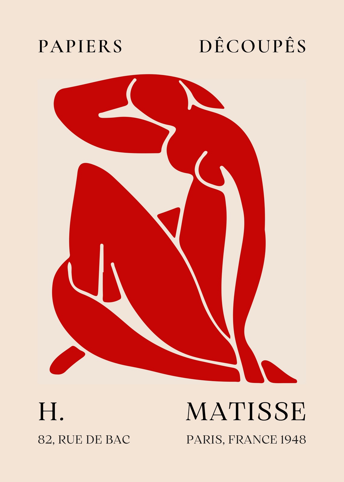 Bold Red Figure Matisse Inspired Wall Art