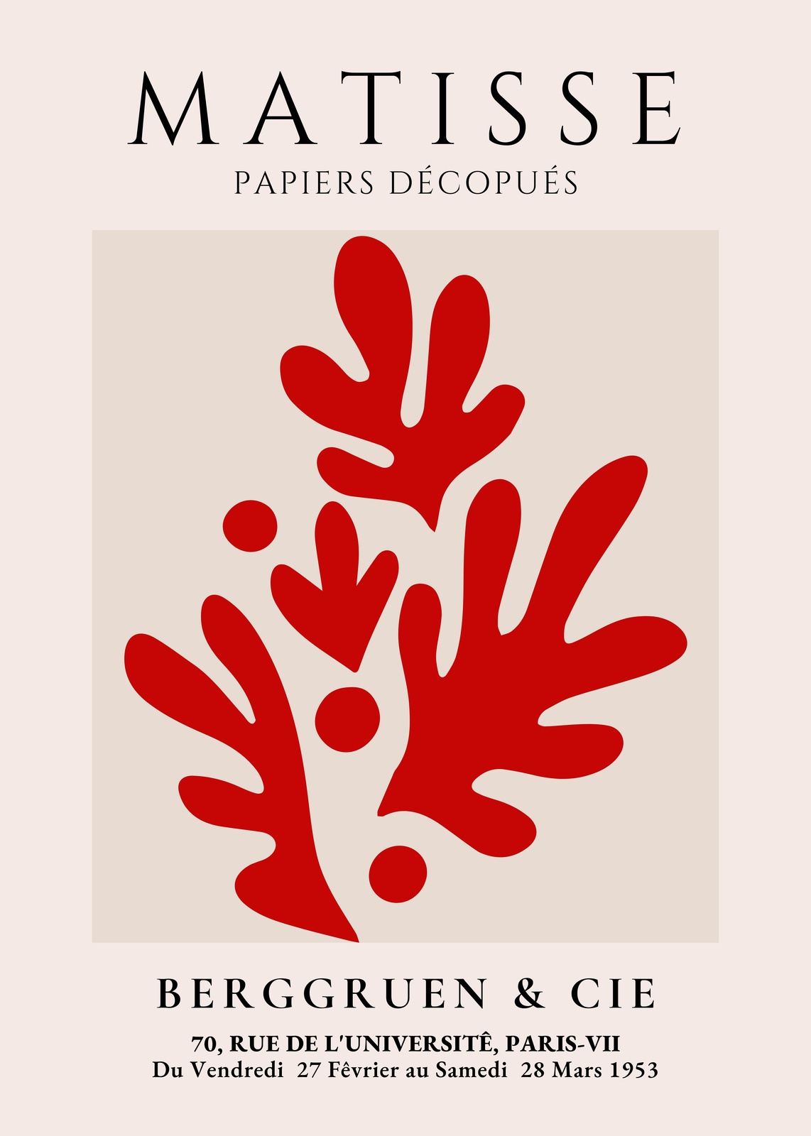 Vibrant Red Matisse Cut-Outs Wall Art