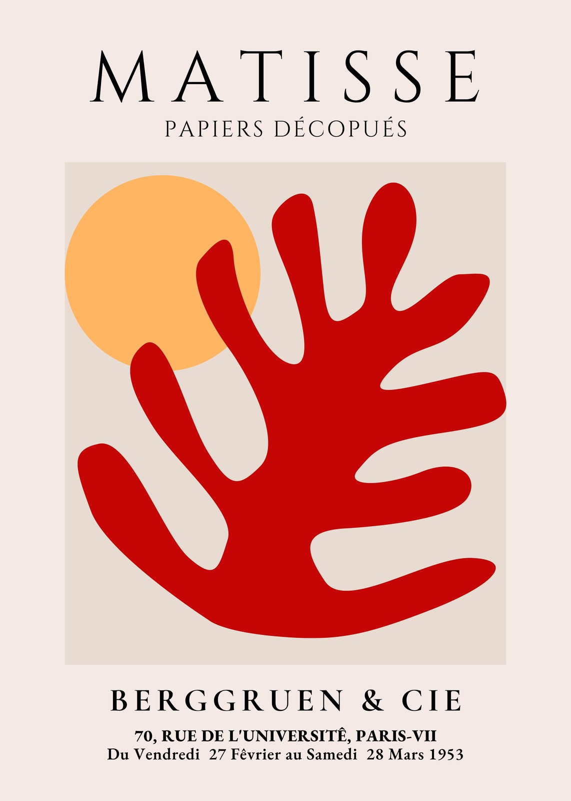 Matisse Inspired Red Cut Out Wall Art