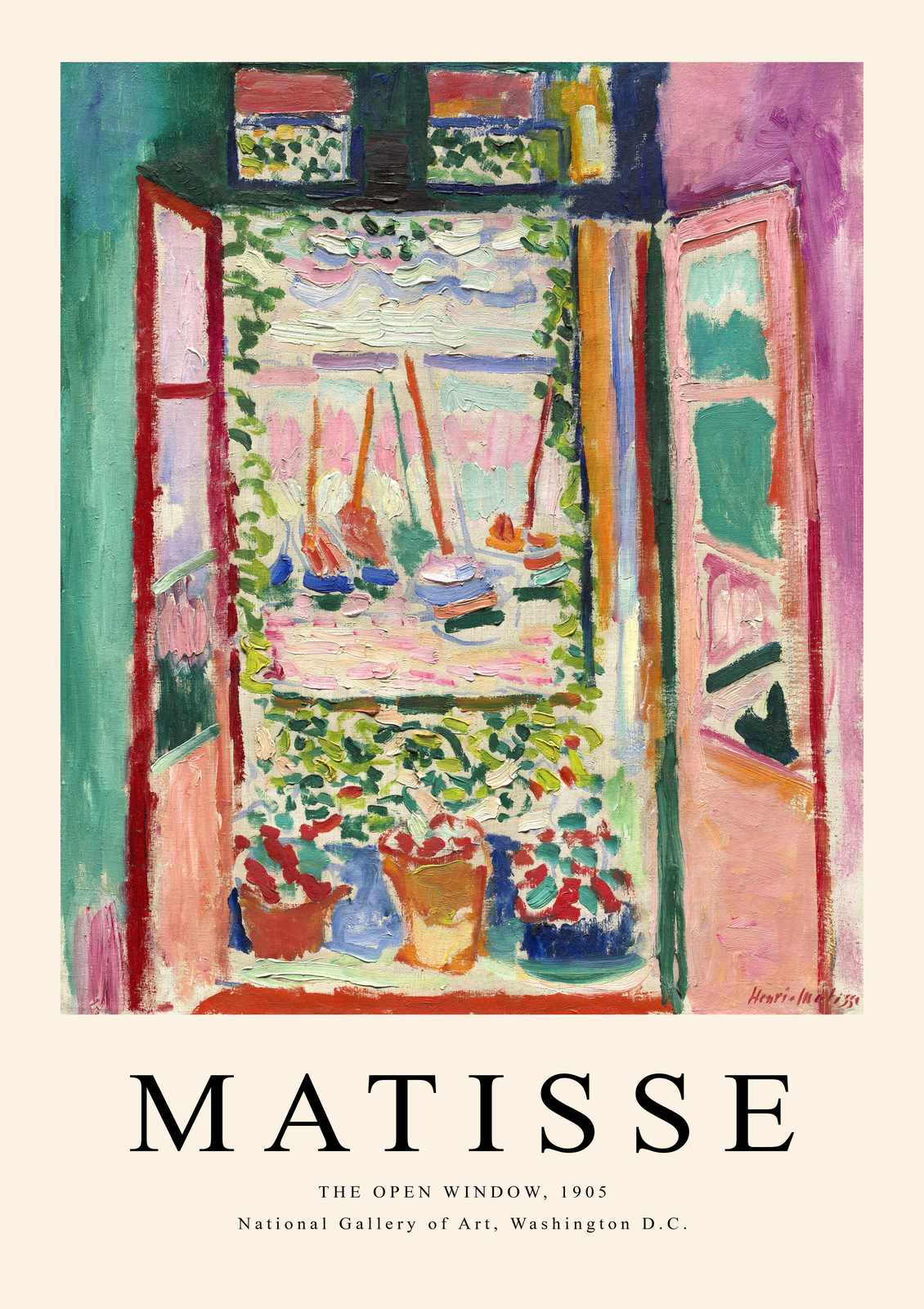 Matisse Open Window Vibrant Sailboats Wall Art