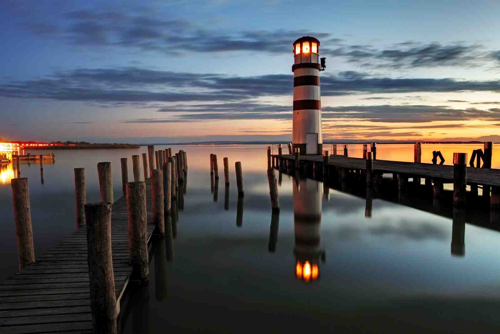 Serene Lighthouse Sunset Wall Art
