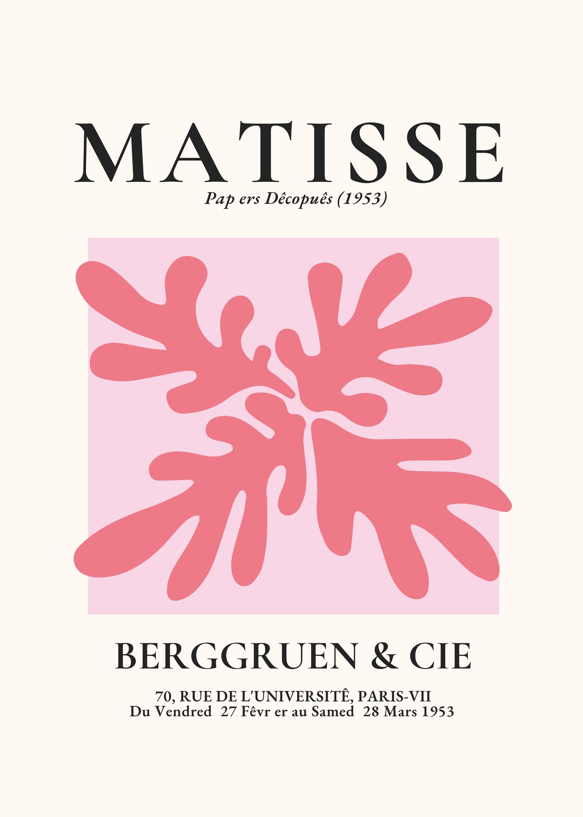 Matisse Cutout Pink Coral Wall Art