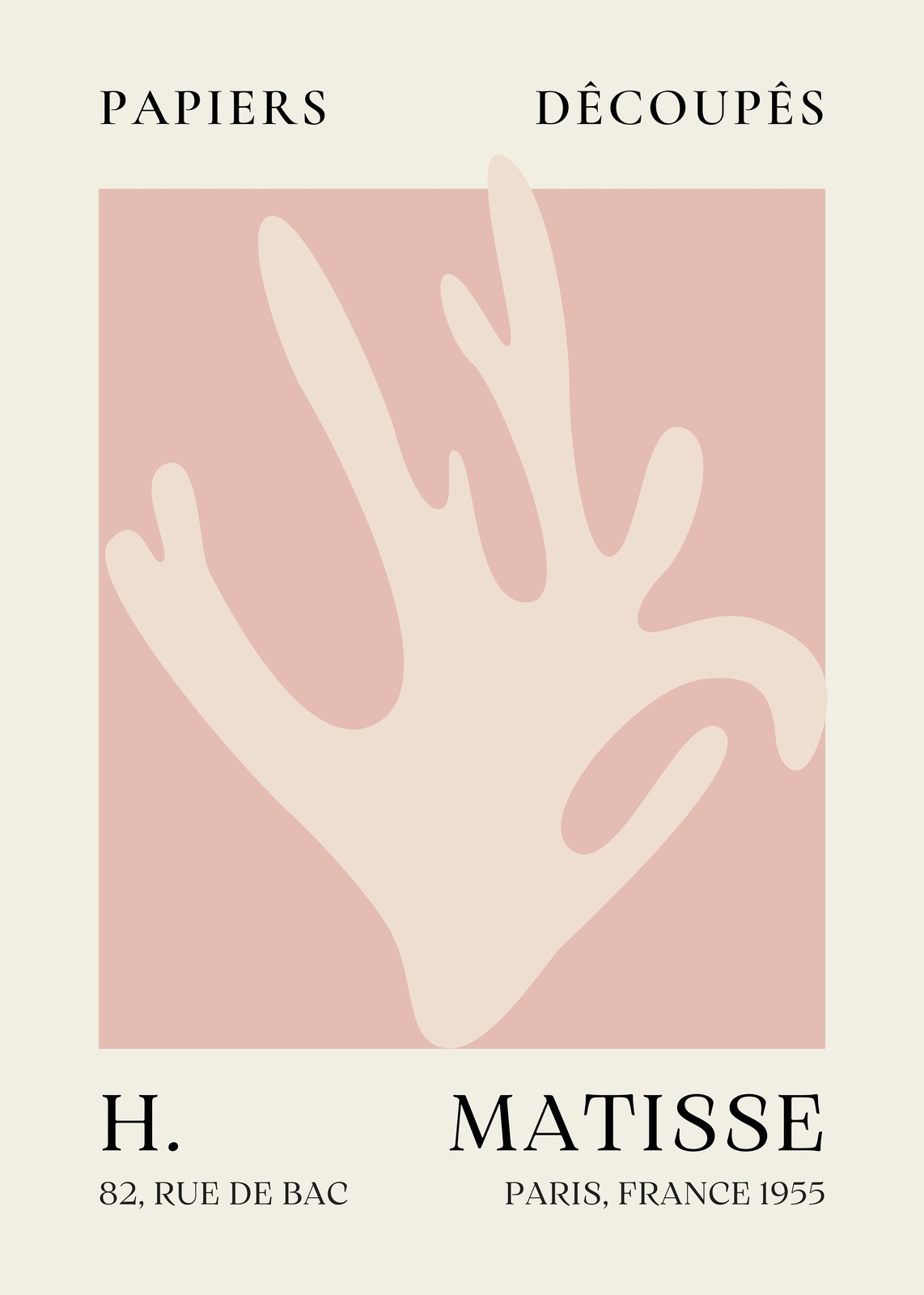 Matisse Inspired Coral Cut-Out Wall Art
