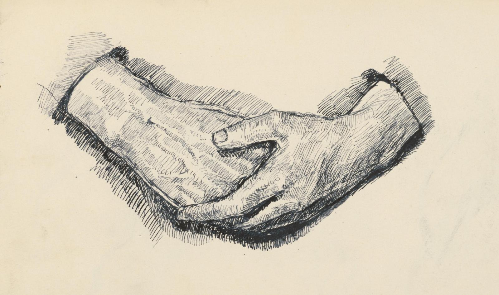 Embrace Hands Ink Drawing Wall Art