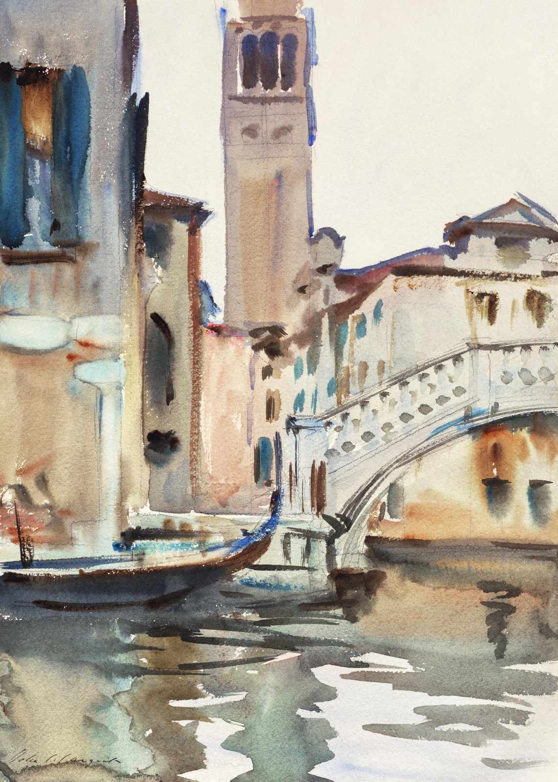 Venice Canal Watercolor Wall Art