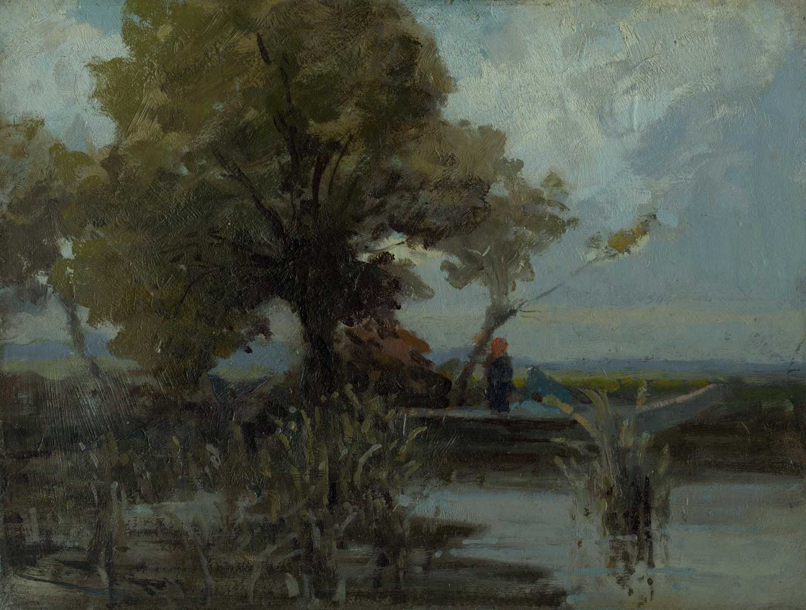 Tranquil Riverside Landscape Oil Painting Wall Art