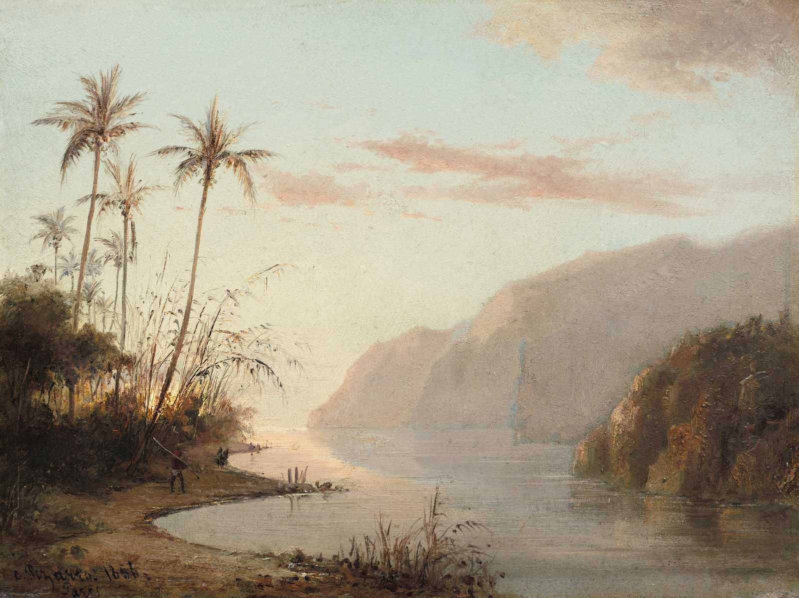 Serene Tropical Landscape Palm Trees Wall Art