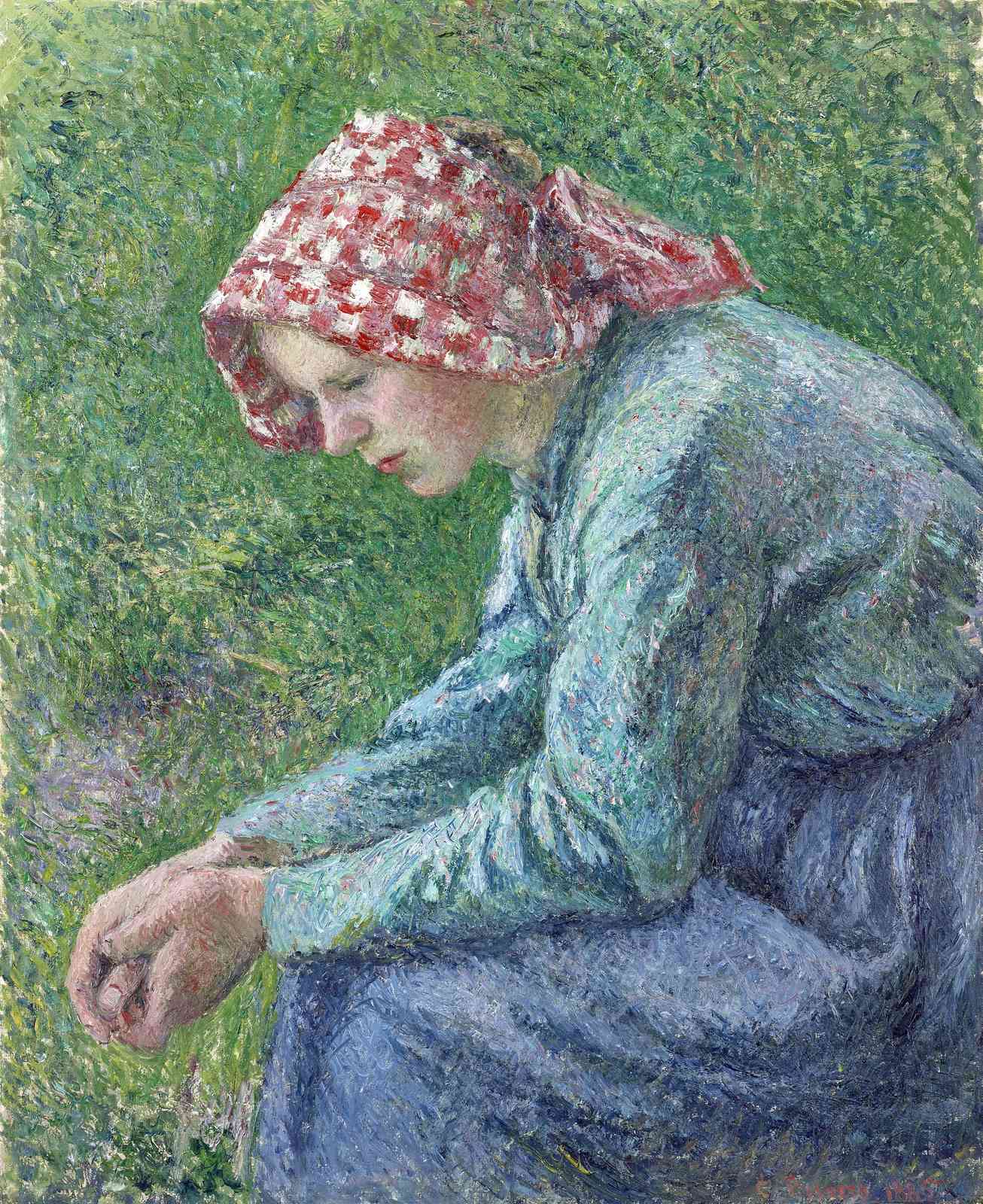 Impressionist Girl in Red Scarf Wall Art