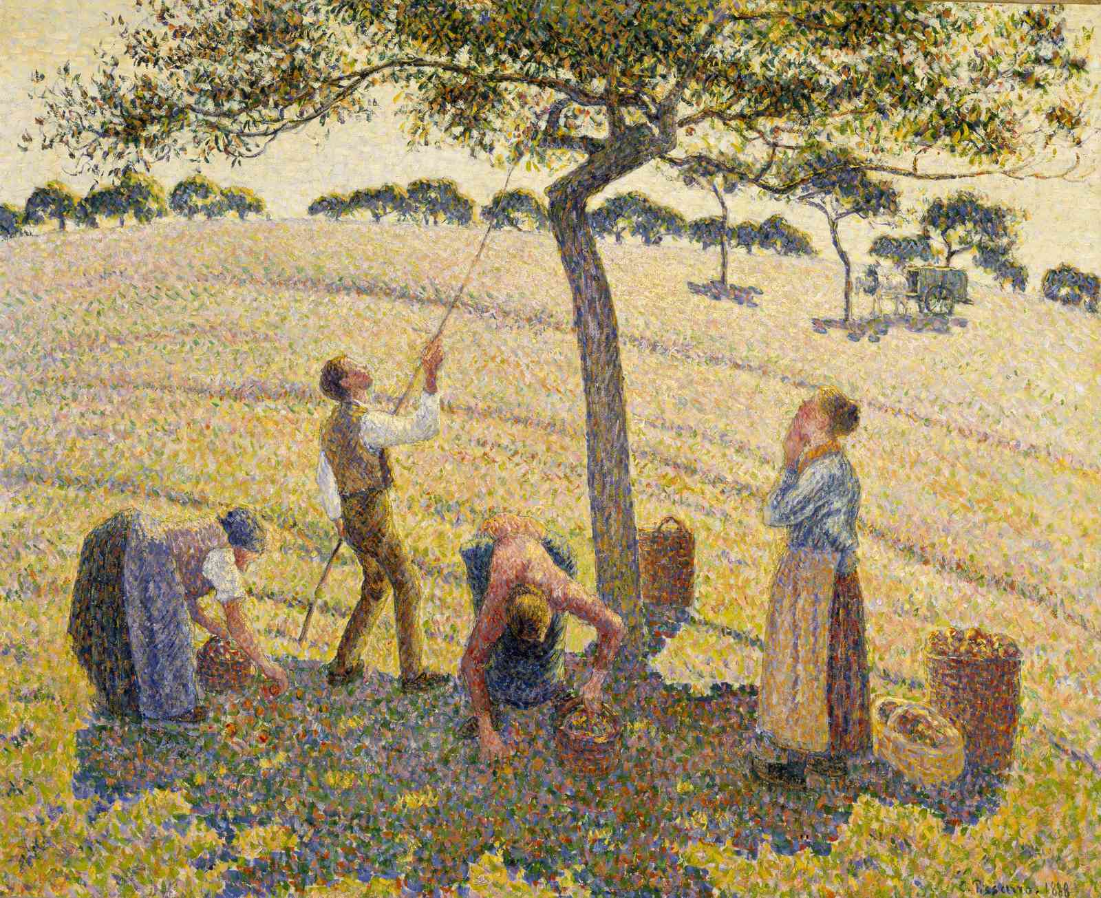 Neo-Impressionist Harvest Apple Picking Wall Art
