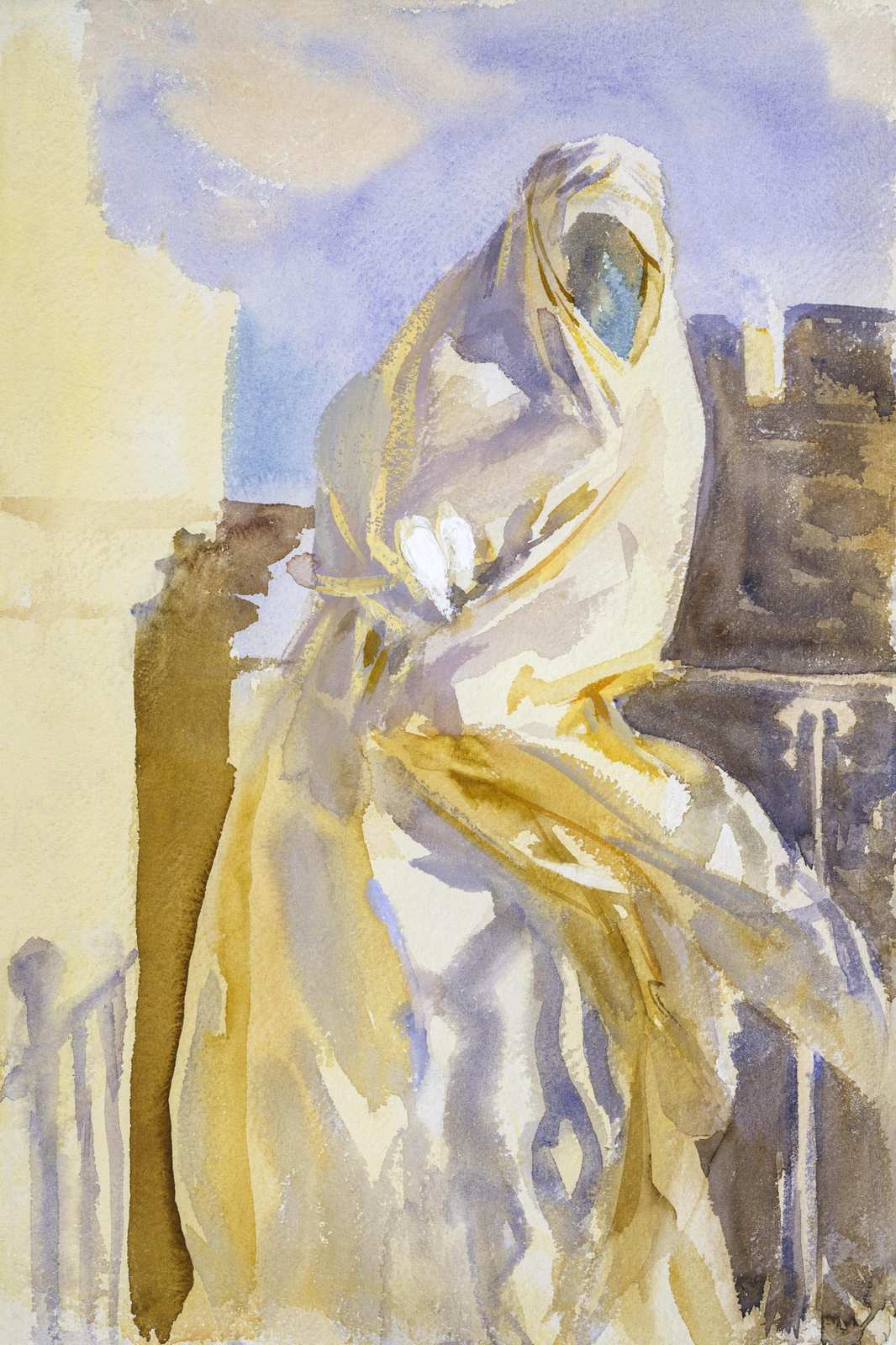Enigmatic Figure Moroccan Scene Wall Art