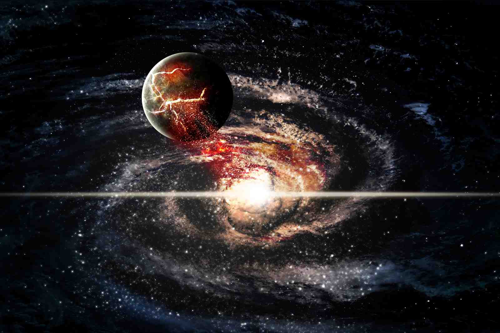Cosmic Collision Galaxy Wall Art