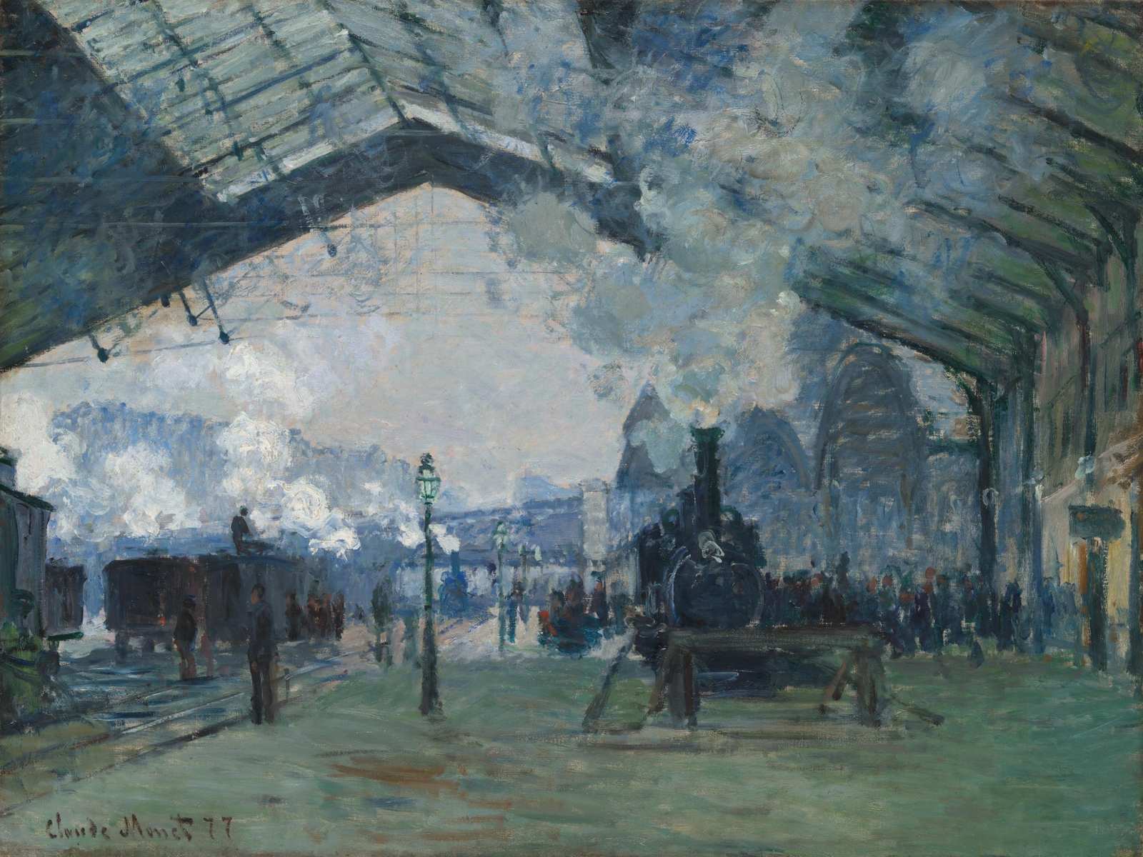 Monet Train Station Impressionist Wall Art