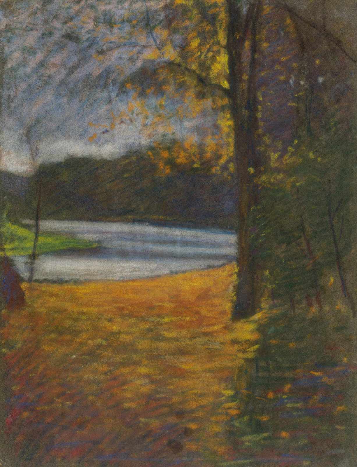 Serene Autumn River Landscape Wall Art