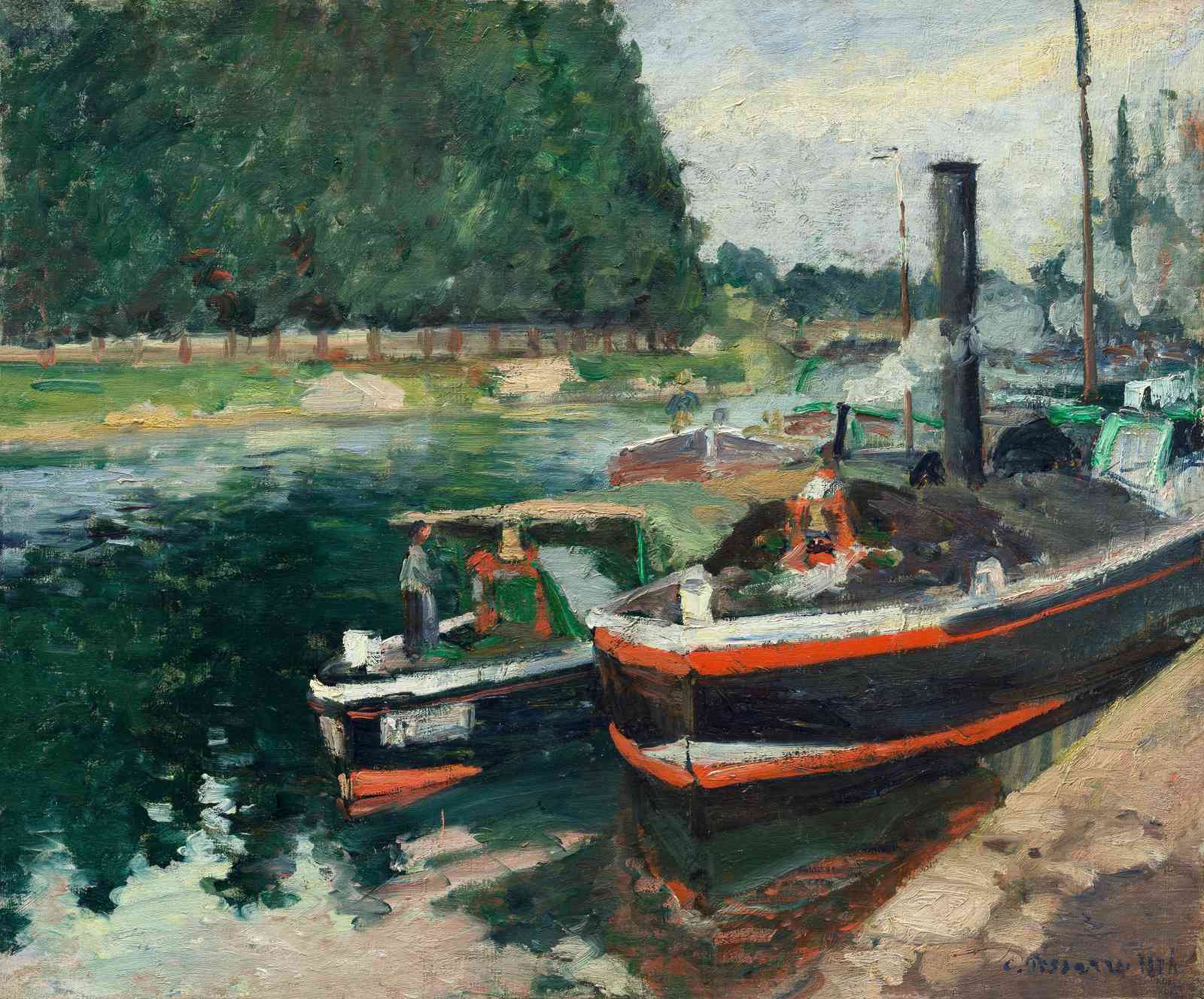 Serene Riverboats & Trees Wall Art