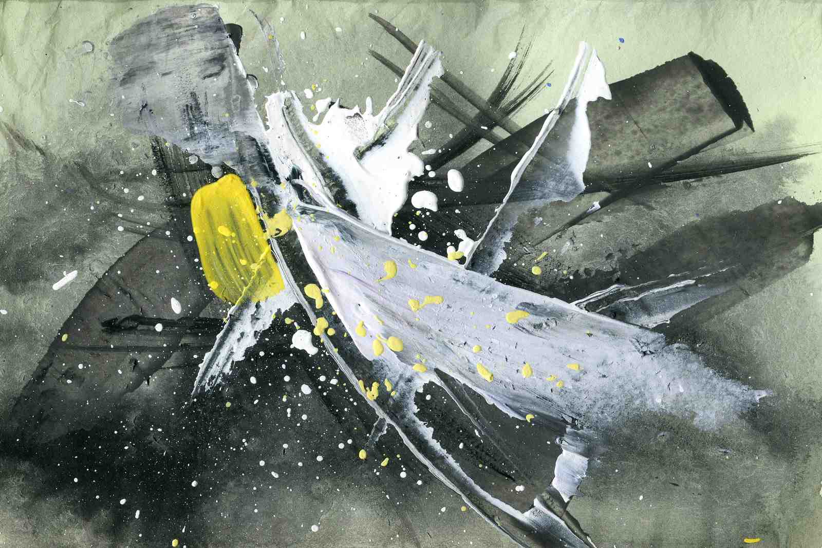Abstract Burst Yellow Modern Wall Art