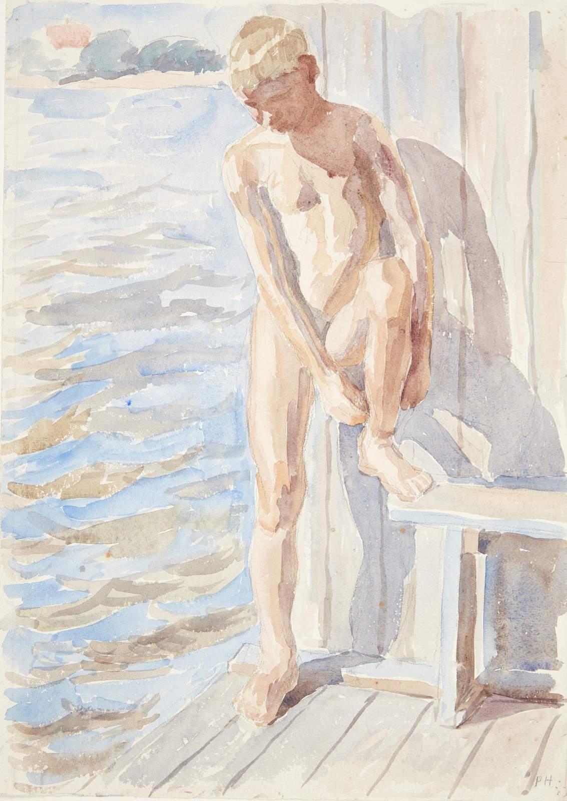 Serene Bather by Water Wall Art
