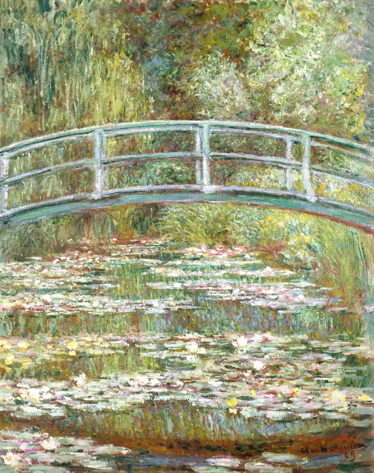 Monet's Japanese Bridge Wall Art - Serene Garden Art