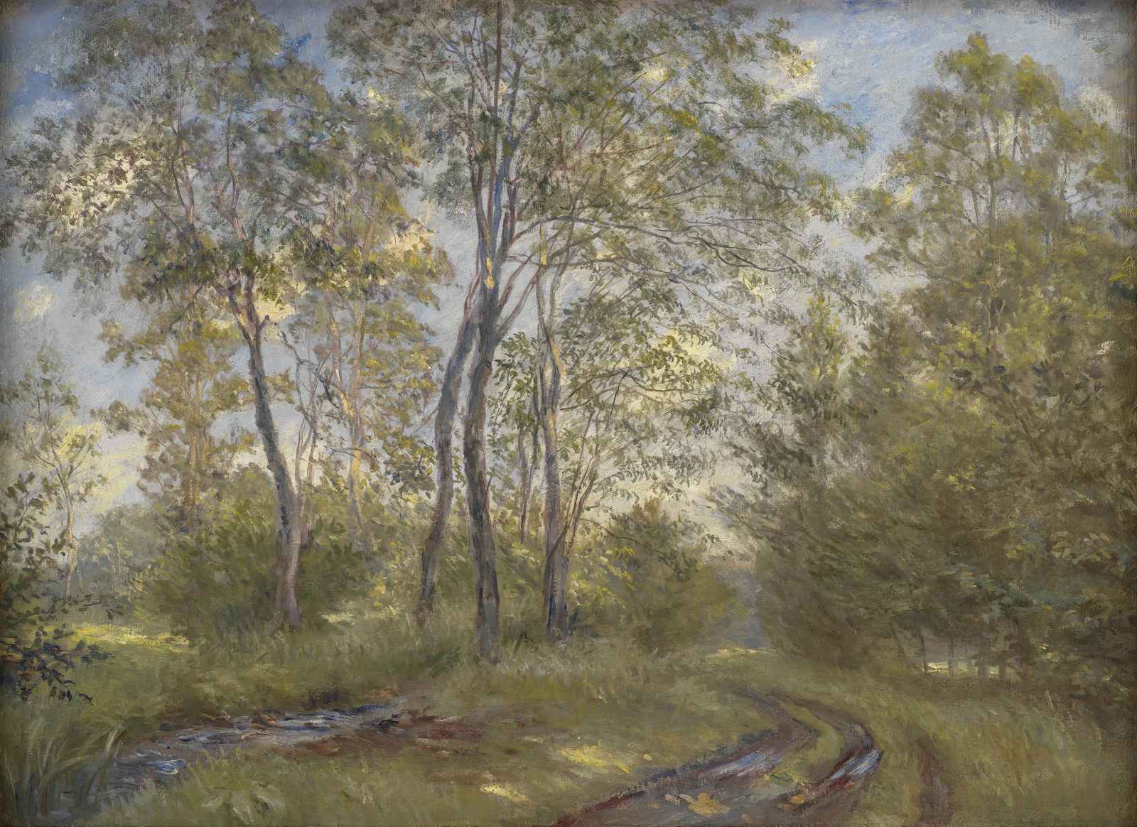 Serene Forest Path Impressionist Wall Art