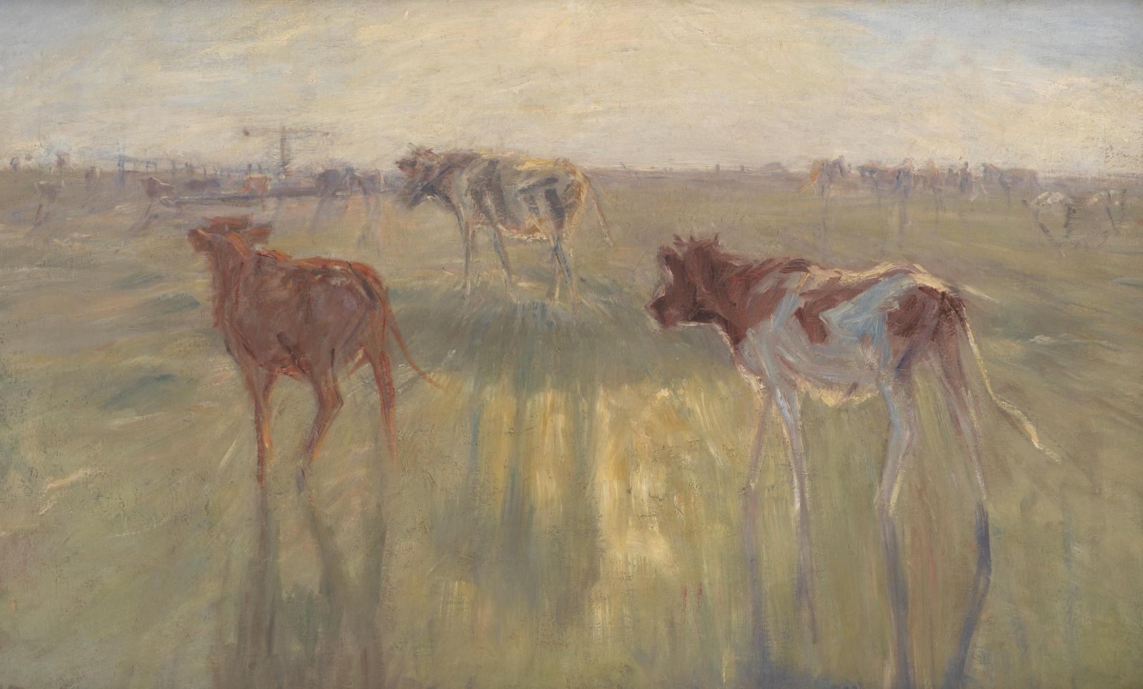Pastoral Cows Meadow Landscape Wall Art