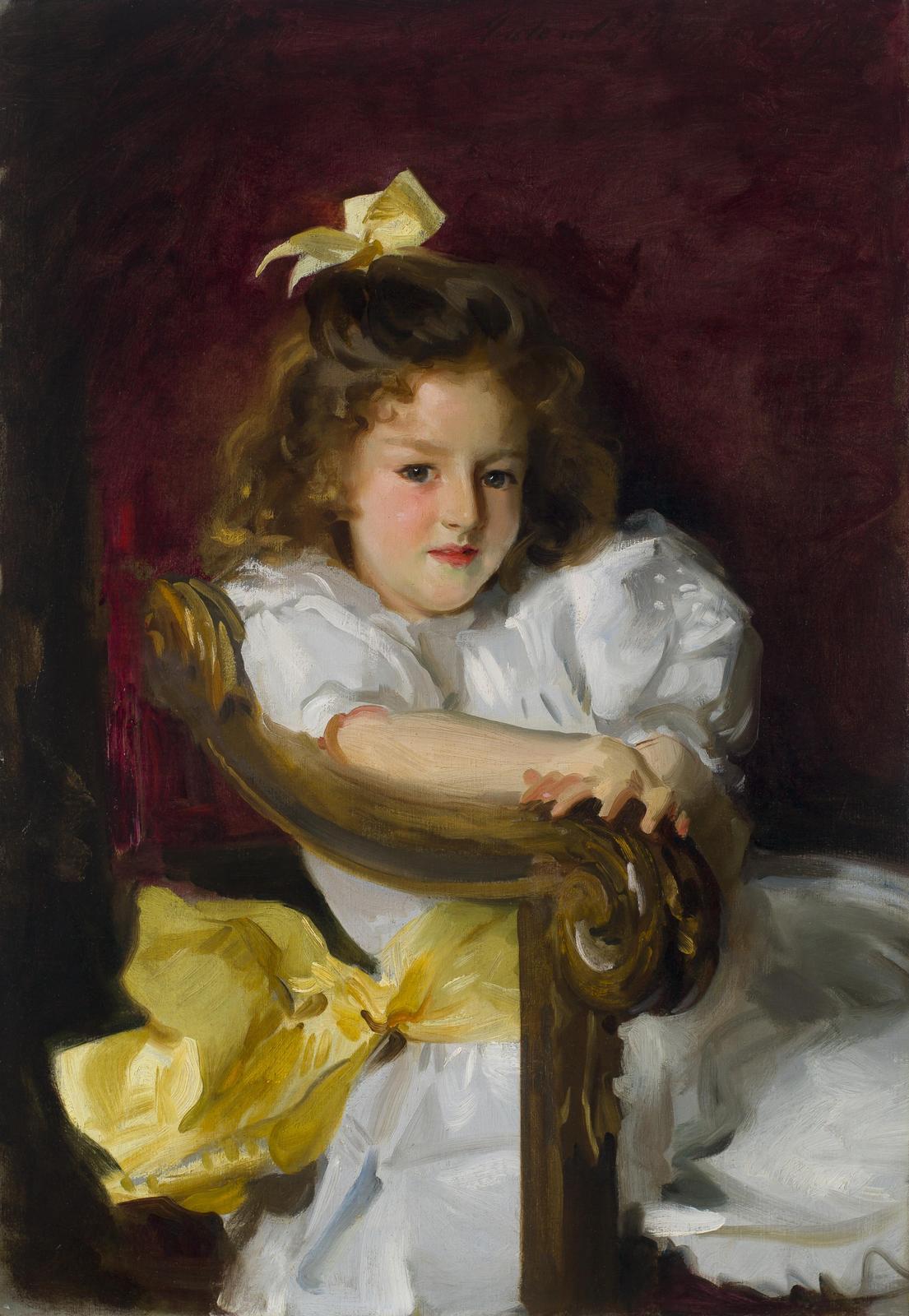 Victorian Girl with Yellow Bow Wall Art