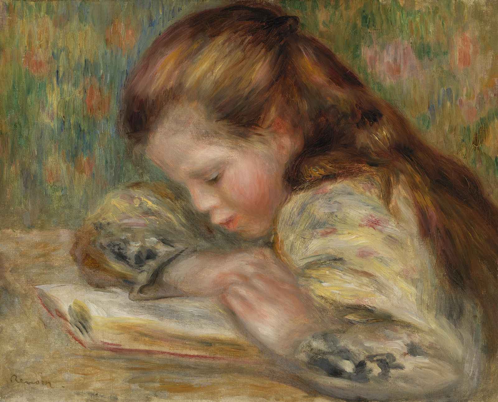 Young Girl Reading Impressionist Wall Art