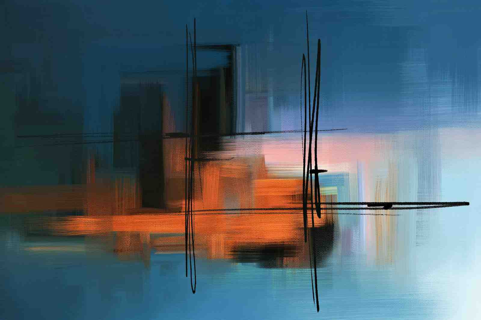Abstract Cityscape Wall Art