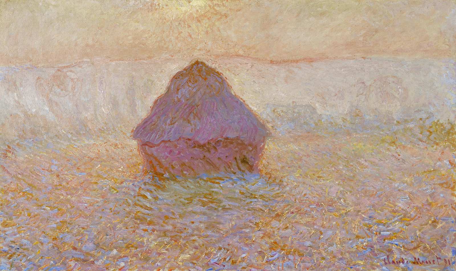 Impressionist Haystack Morning Light Wall Art