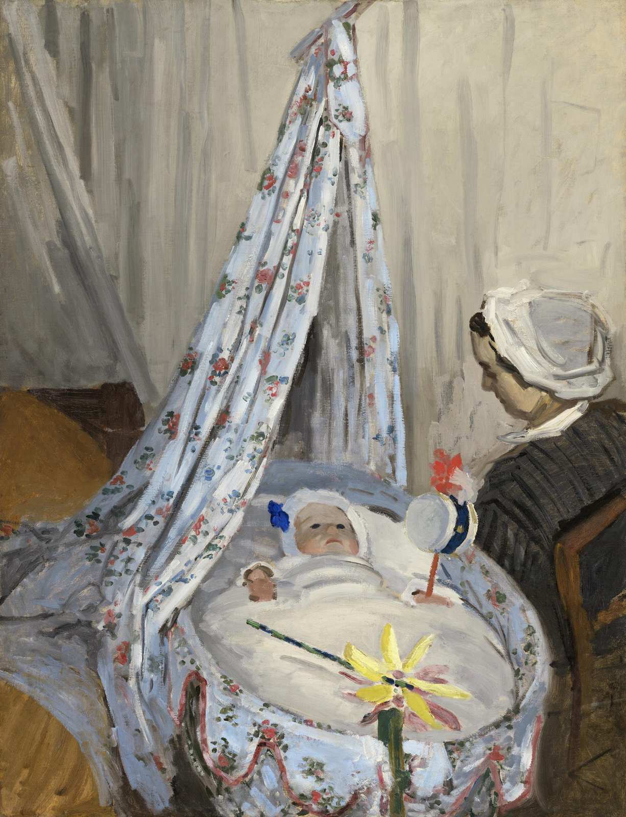 Sweet Baby in Cradle Impressionist Wall Art